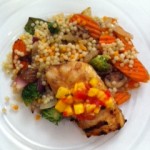 grilled cod w grilled veg couscous